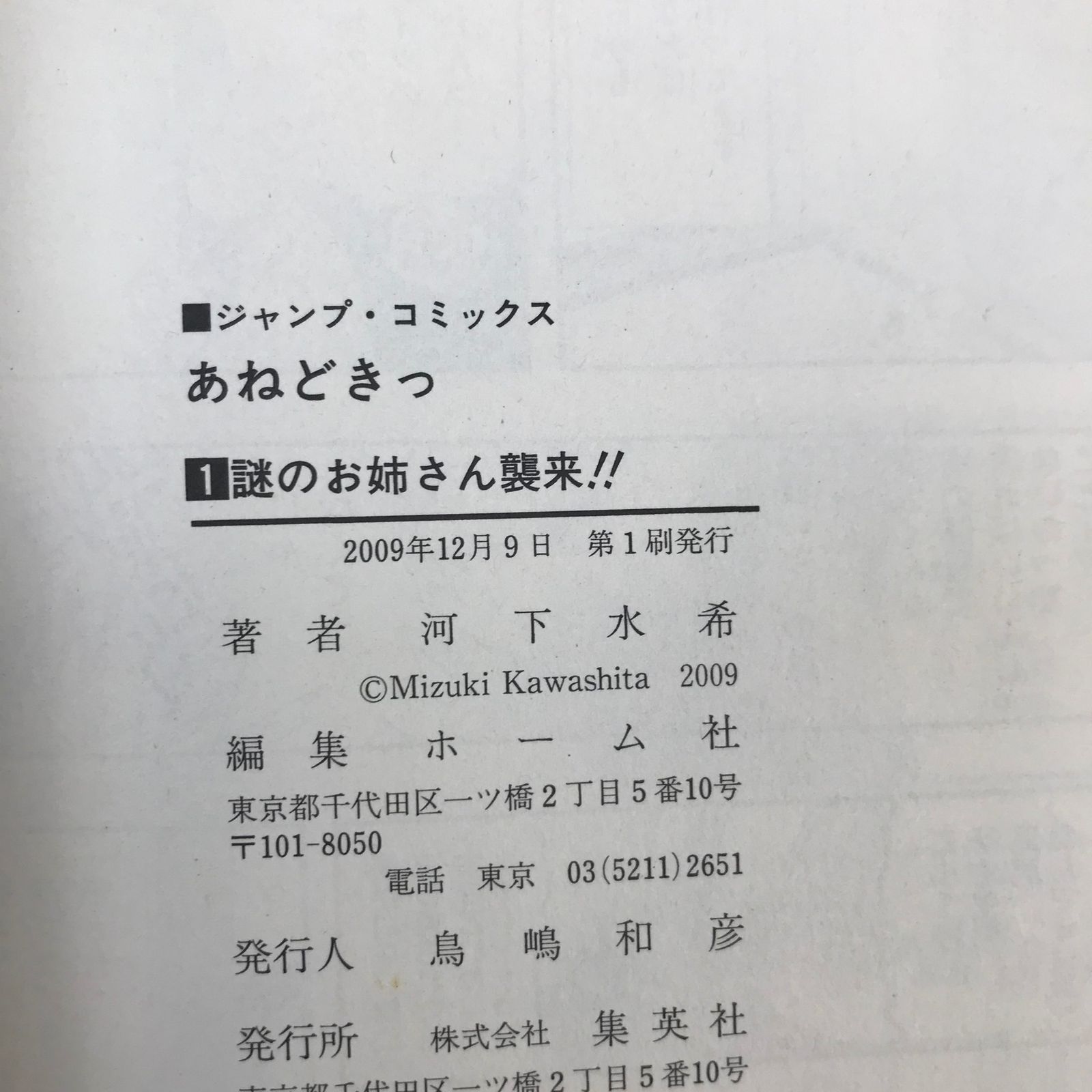 あねどきっ 1巻/【作者】河下水希/GF-0225010683-YP/GF09041