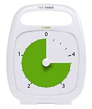TIME TIMER タイムタイマー プラス 5分 18cm ハンドル付き ホワイト TT05-W 時間管理