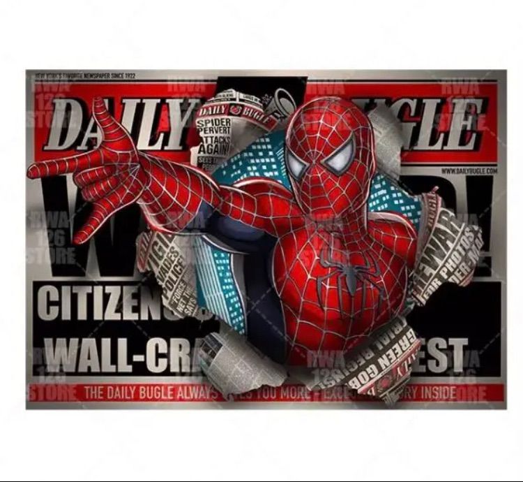 173A4 スパイダーマン ポスター 新聞 飛び出す アメコミ