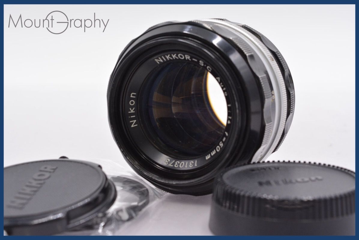上 ニコン Nikon NIKKOR-S C Auto 50mm F1.4 非Ai 前後キャップ-レンズフィルター付 完動 同梱可 mj4924