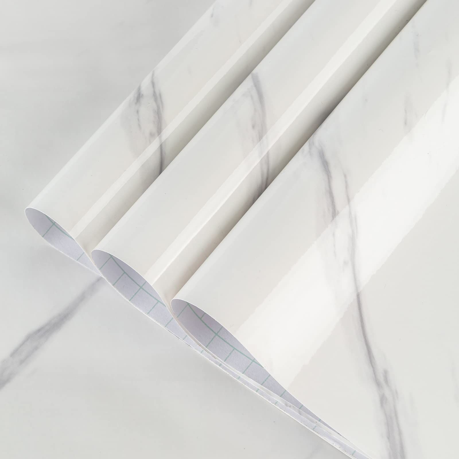 剥がせる壁紙シール 大理石柄 グレーホワイト 防水 防油 キッチン ウォールステッカー 40x500cm DIY 大理石シート 床 リメイクシート 耐熱 カッティングシート テーブル 食器棚 調理台 洗面台 トイレ