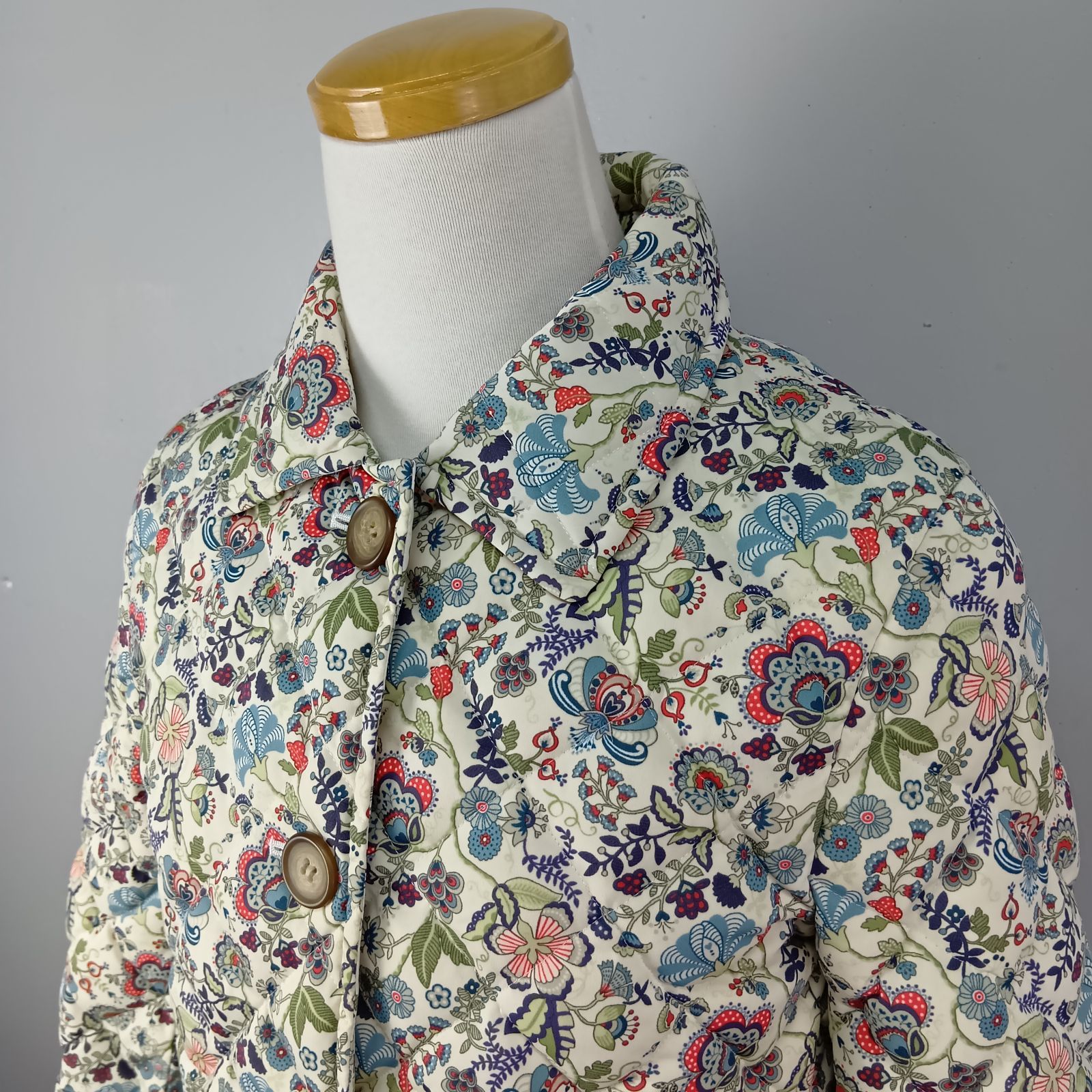 DAMA Collection キルティング ダウンジャケット 7 ボタニカル柄 花柄