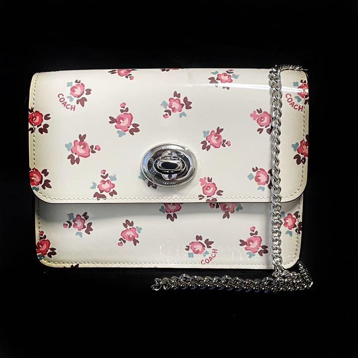 COACH コーチ 28184 フラワーモチーフ チェーンショルダーバッグ 