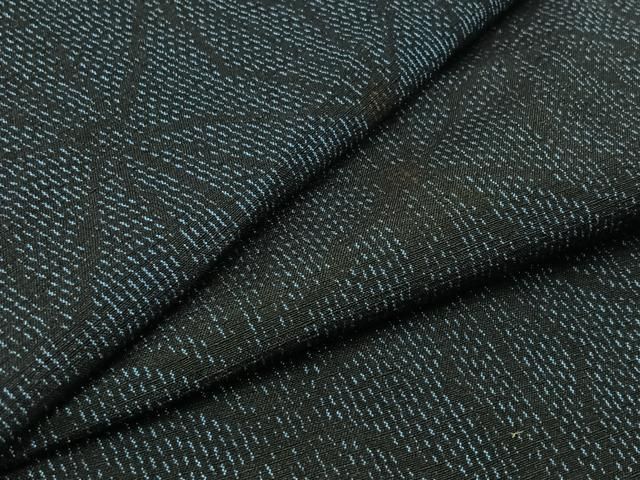 平和屋着物▽上質な紬 単衣 麻の葉文 正絹 逸品 AAAZ7153jh