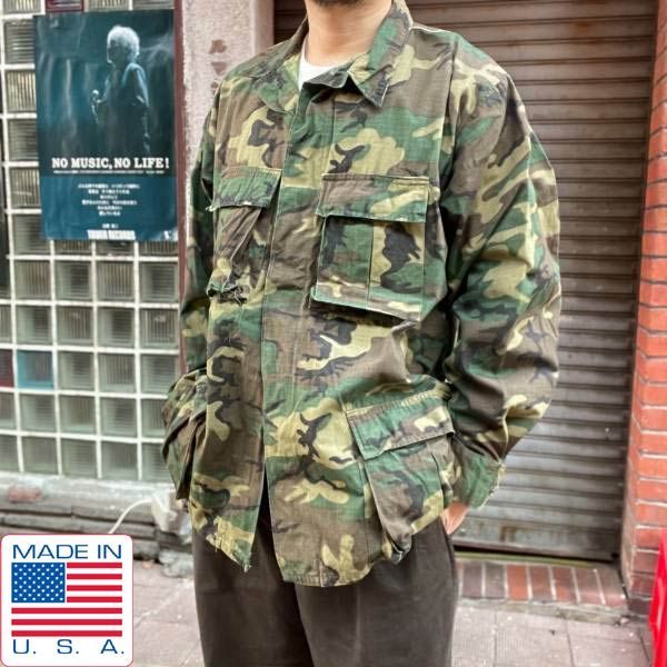 70s USA製 実物 米軍 RDF LC-1 迷彩 ジャケット L-R リーフカモ ERDL ジャングルファティーグの後継 ビンテージ D150-17-0012ZV
