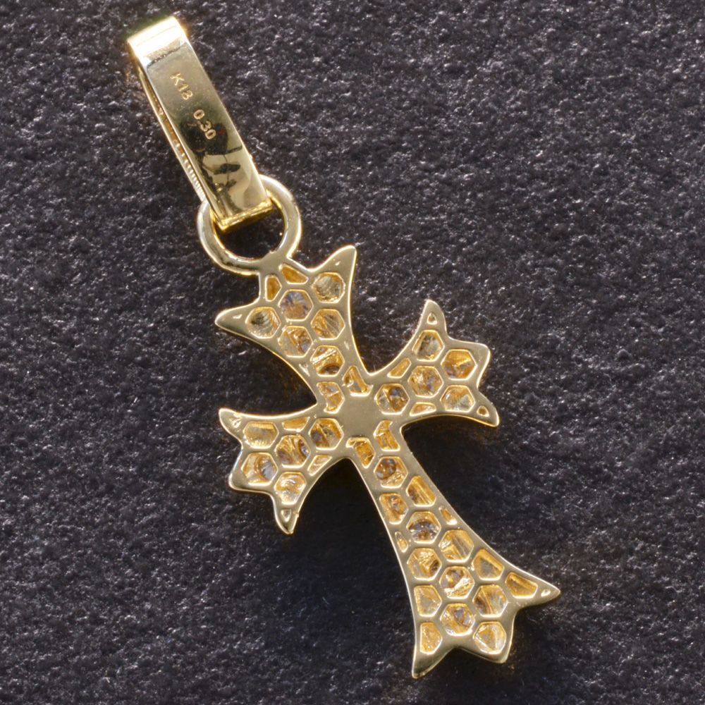 ペンダントトップ メンズ 18金 K18 18K クロス 十字架 ダイヤモンド ペンダントヘッド ネックレストップ イエローゴールド 男性用 刻印入り 鑑別書付き シンプル プレゼント ギフト マート メルカリShops店