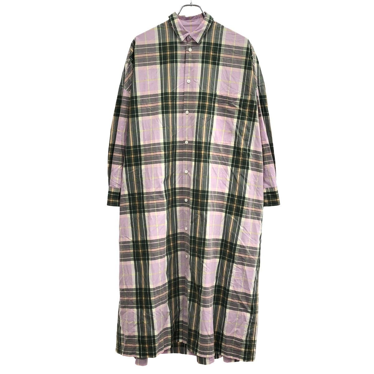TOUJOURS トゥジュー マドラスチェックワンピース パープル系×マルチ