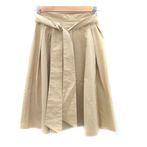 レッセパッセ LAISSE PASSE フレアスカート ミモレ丈 リボンベルト付き 