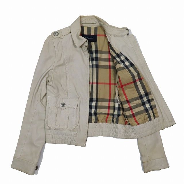 バーバリーロンドン レザージャケット ラムレザー 高級 ノバチェック Burberry London】レザージャケット ラムレザー ノバチェック