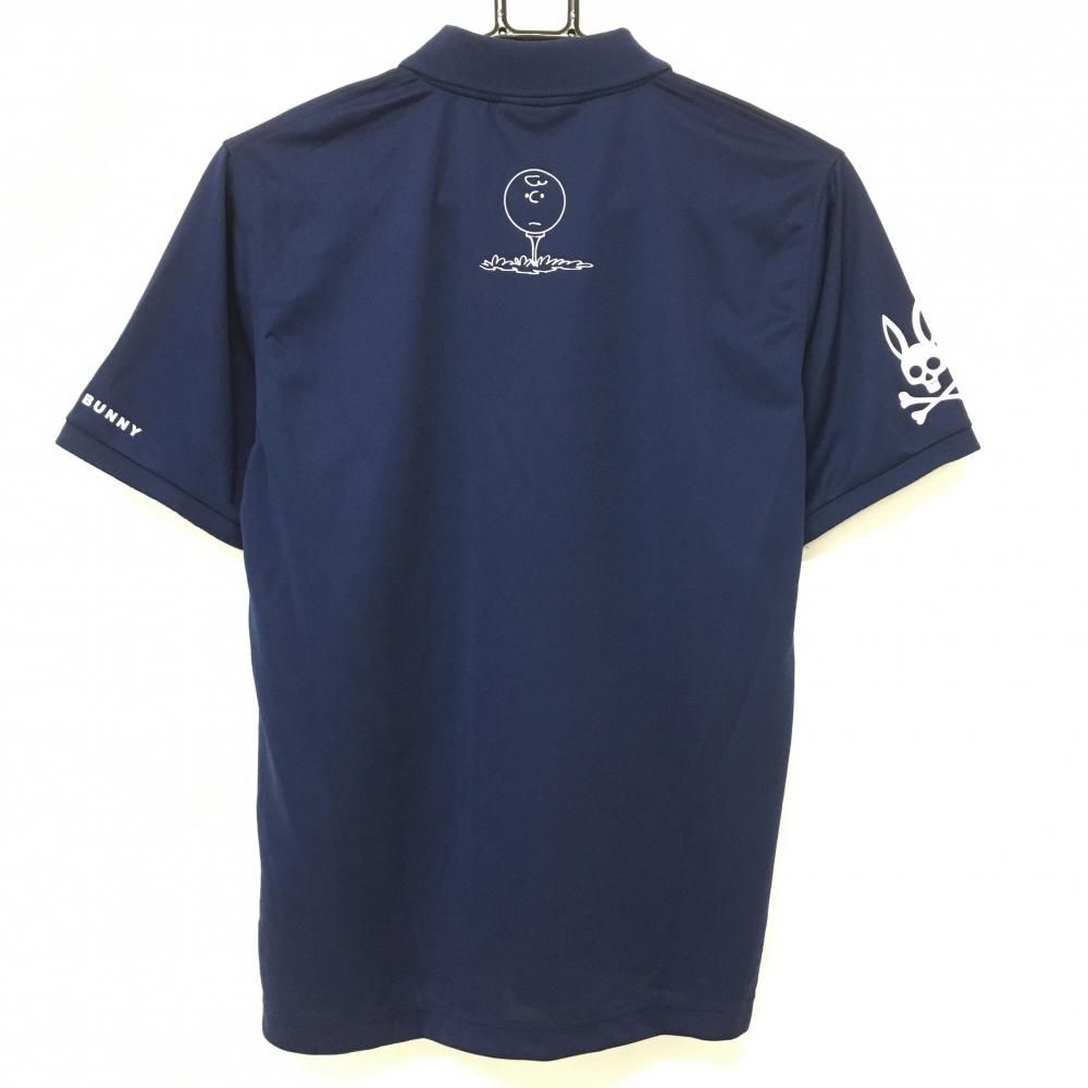 超美品】サイコバニー×PEANUTS 半袖ポロシャツ ネイビー×白 スヌーピー 
