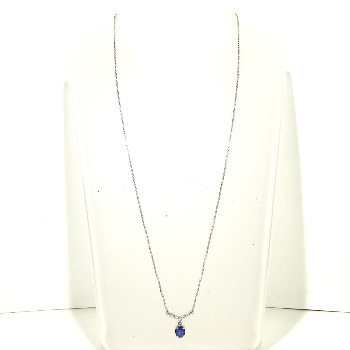 Unbranded ノーブランド ネックレス Pt 850×Pt 900×ダイヤモンド×ブルー 総重量 3.2 g .94刻印 .10刻印