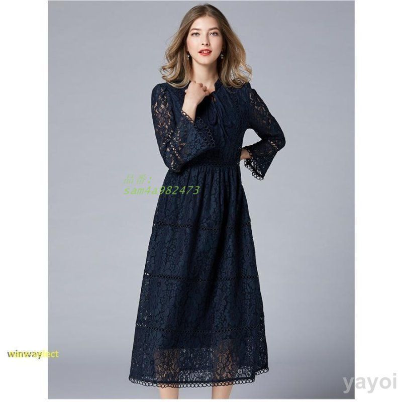 ワンピース レディース ドレス パーティードレス 結婚式 大きいサイズ レース 20代 40代 夏 冬 長袖 春 30代 おしゃれ 秋 フォーマルドレス 50代 ロング丈 am4a982473