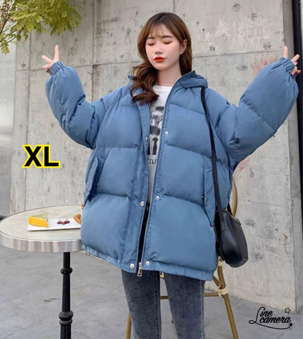 XL【新品】中綿 ダウンャケット 秋冬アウター フード ゆったり 防風