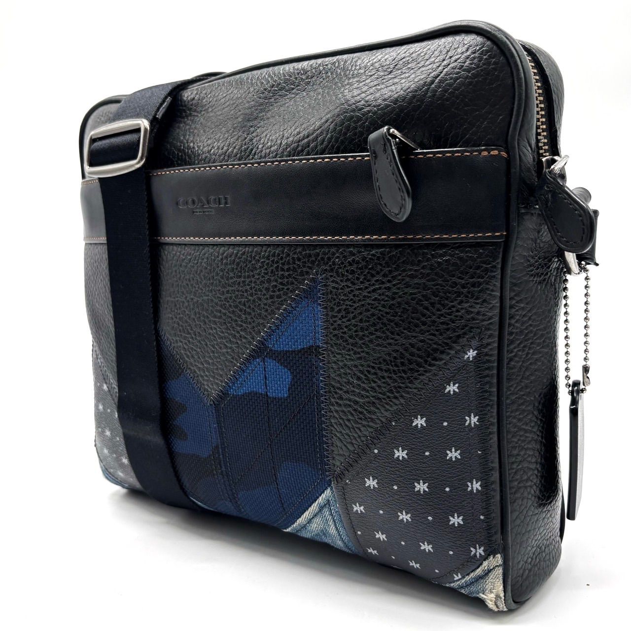 COACH コーチ ワンショルダーバッグ デニム レザー 良品】 COACH 