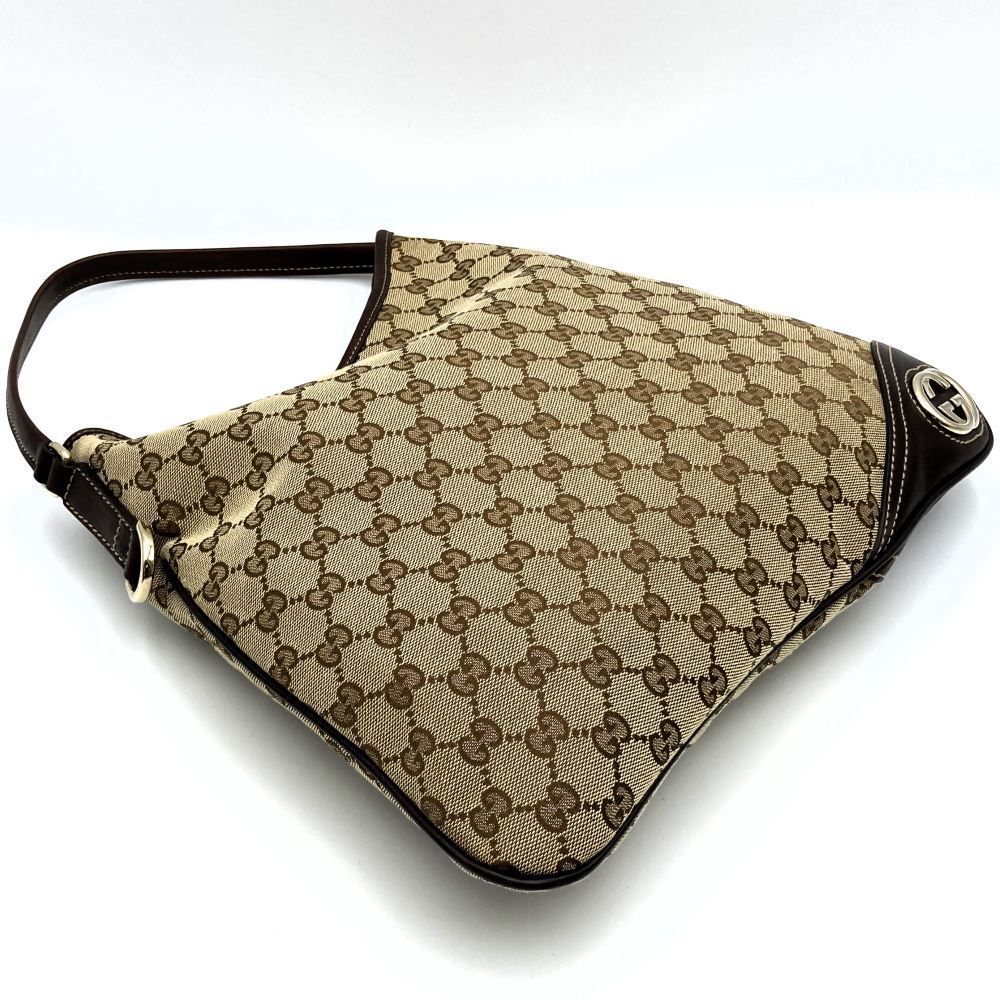 Gucci ハンドバッグ ベージュとブラウン GUCCI グッチ ハンドバッグ GGキャンバス ベージュ ブラウン