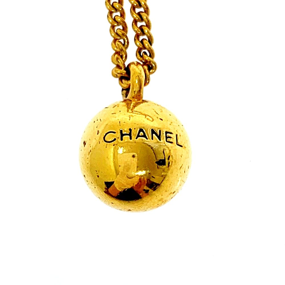 中古】CHANEL シャネル GP 98P ロゴ ボール ネックレス レディース 