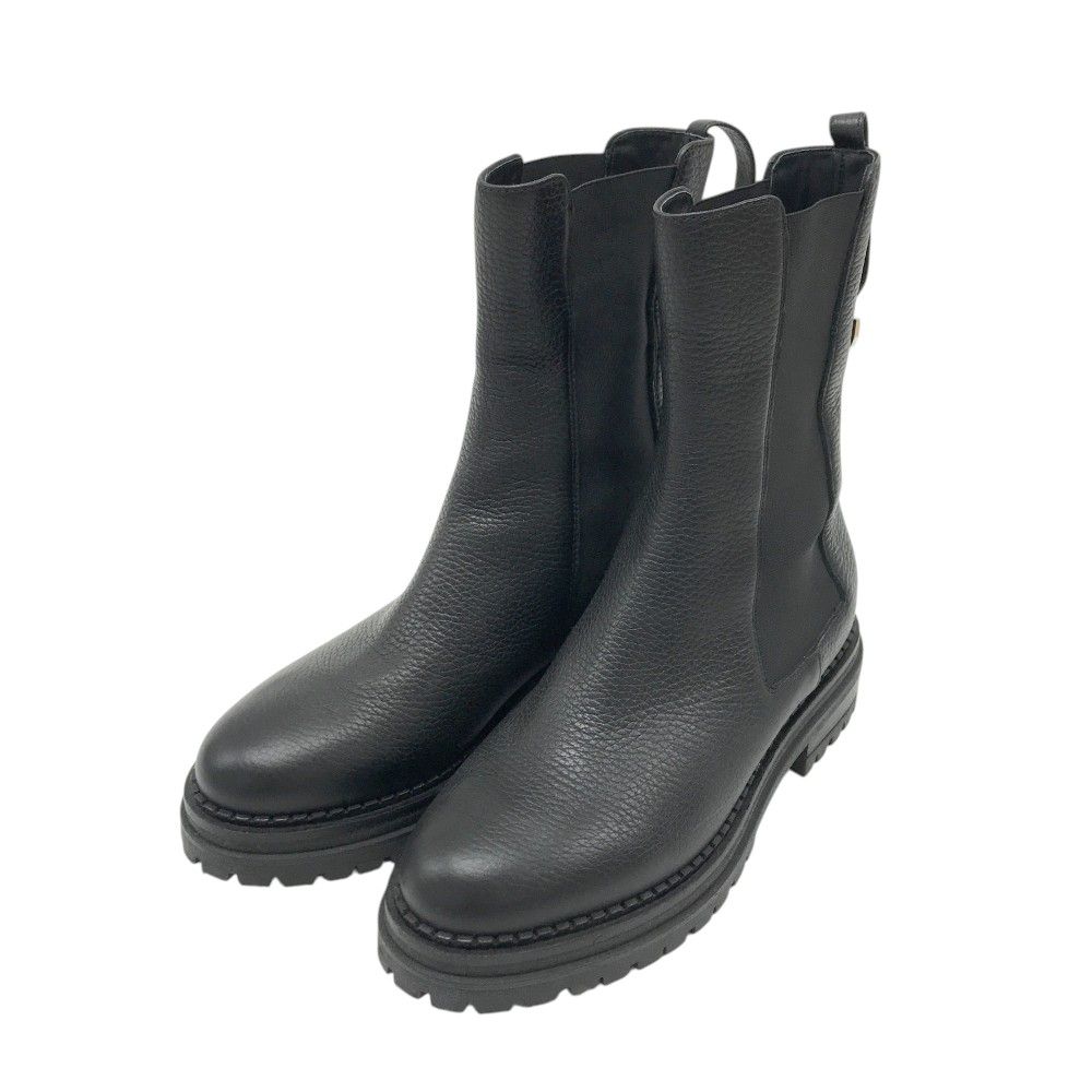 Sergio Rossi ブラックレザー ブーツ 38