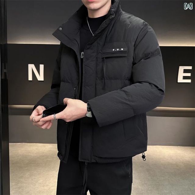[L]秋冬 コーデ メンズ  服 シンプル ファッション オシャレ 大人 かっこいい 大きいサイズ ストリート 紳士服 ハイエンド ダウン ジャケット アウター スタンドカラー 暖かい トップス 無地 