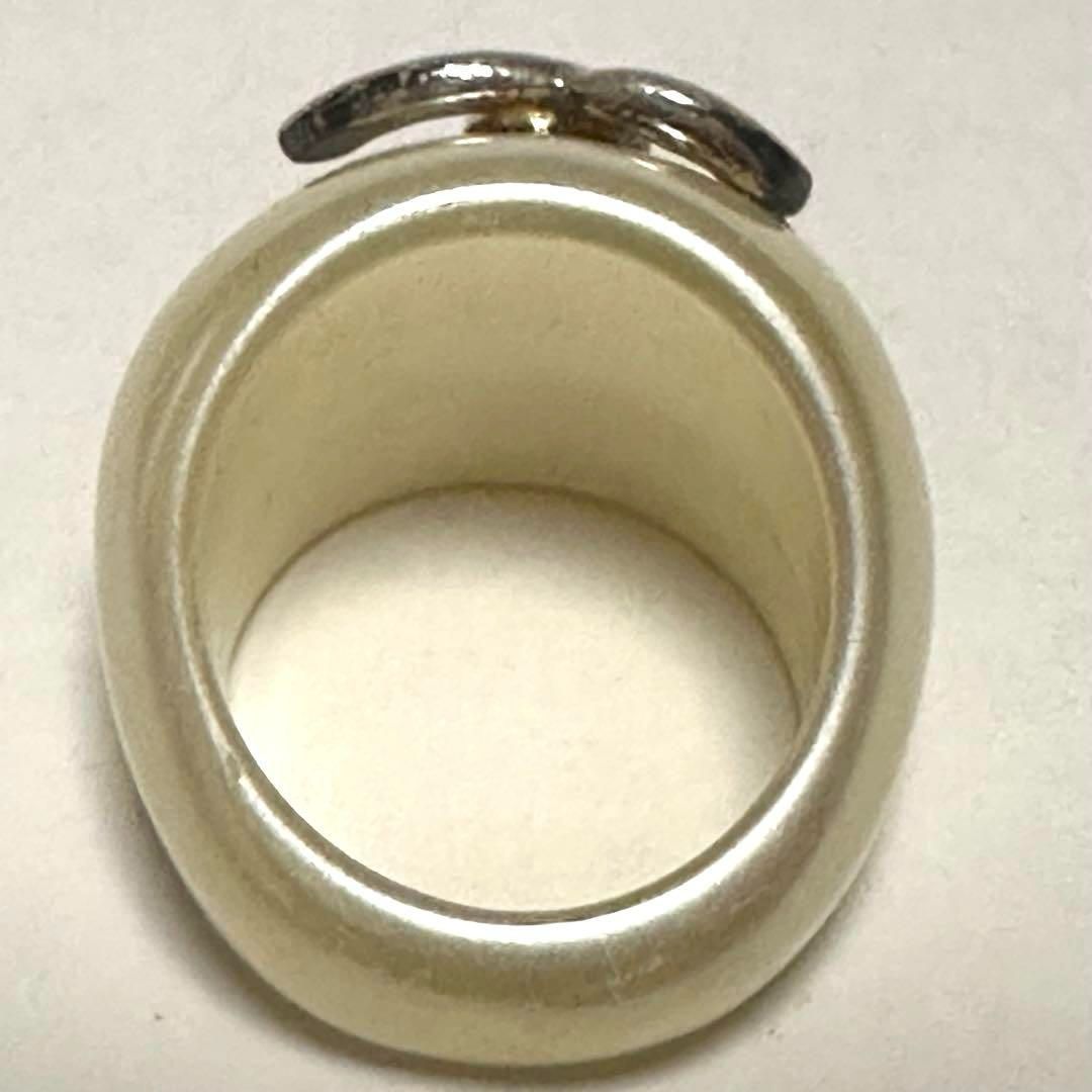 シャネル CHANEL 指輪 リング ココマーク アイボリー ホワイト 大人気