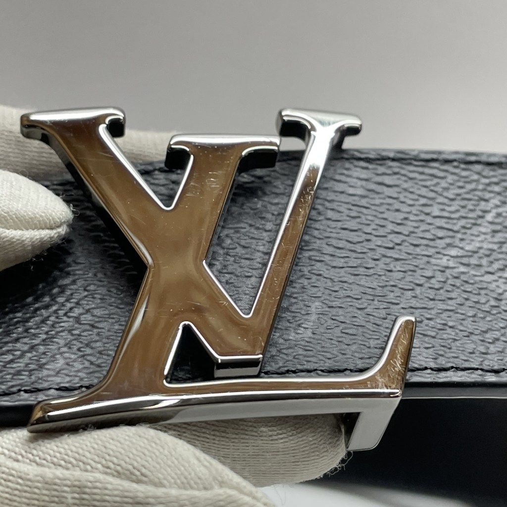 01w-5474 ルイ ヴィトン LOUIS VUITTON モノグラム エクリプス ベルト･LV イニシャル 40MM リバーシブル 箱 保存袋あり スペイン製 メンズ ベルト M9043 品