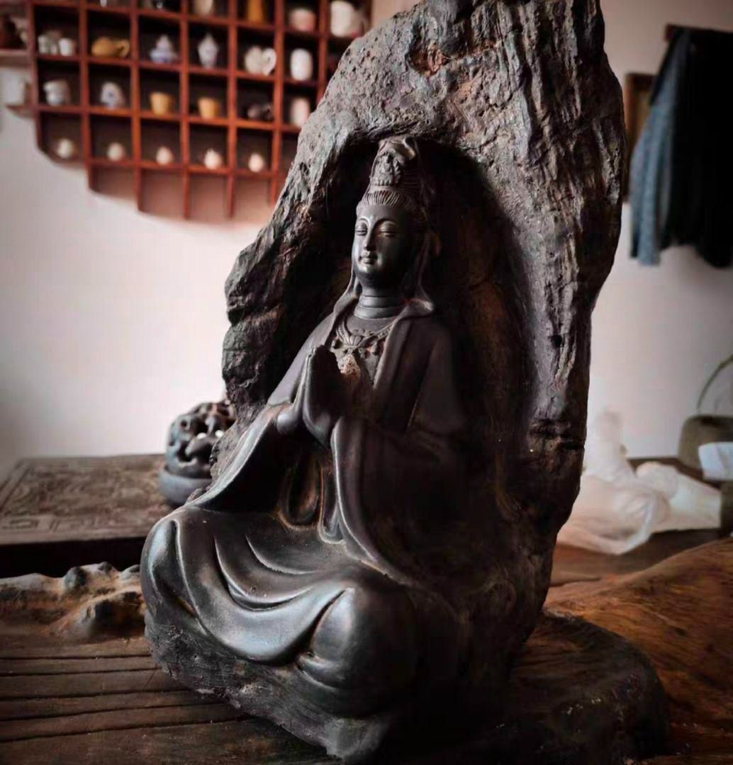 石像 石仏 座禅観音像 茶台 玄 関机 鎮宅 辟邪 開運 風水 招財 置物 石像 石仏 座禅観音像 茶台 玄 関机 鎮宅 辟邪 開運 風水 招財