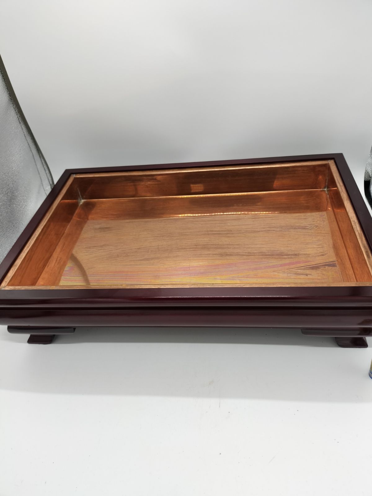 花器 銅製銅器 円形 窯 工房 変形 生花 華道 手作り 昭和 美術工芸