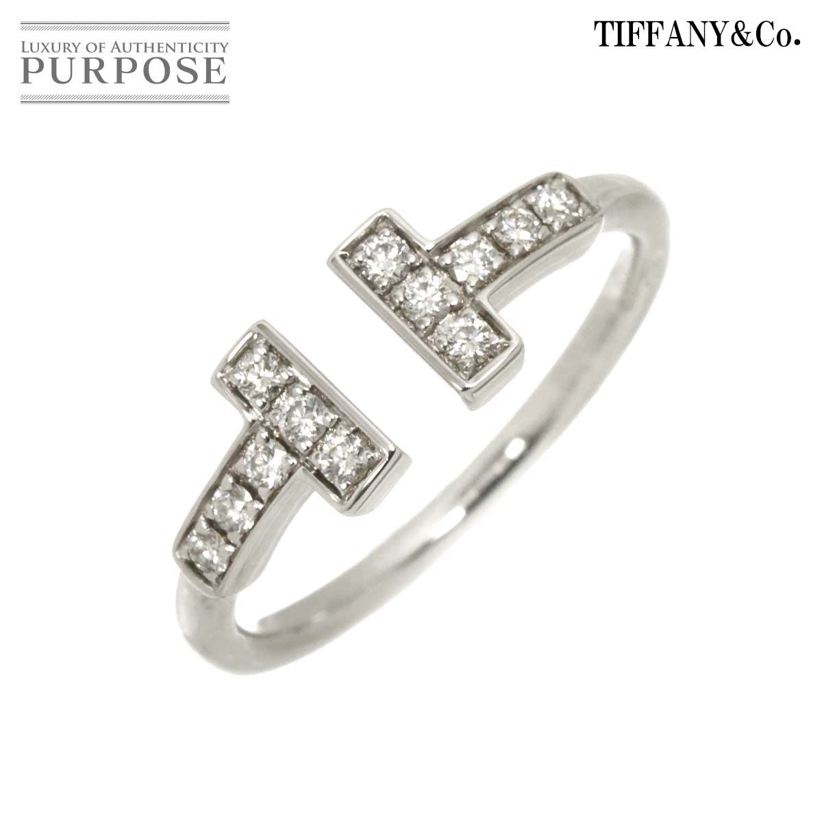 ティファニー TIFFANY&Co. Tワイヤー 7.5号 リング ダイヤ K18 WG