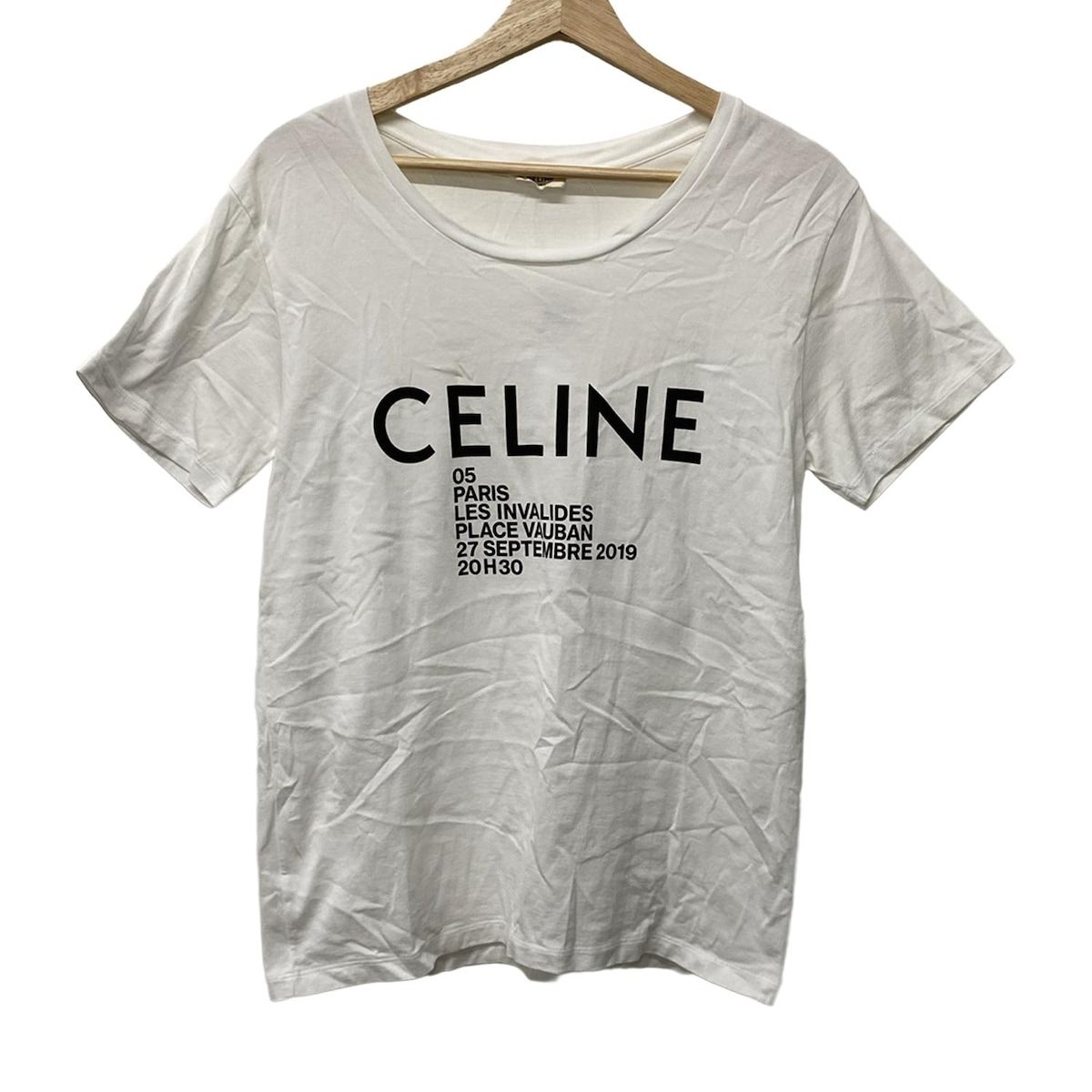 CELINE セリーヌ 半袖Tシャツ サイズL レディース - 白×黒 クルーネック