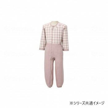 丸昌 制菌前開き介護用つなぎ フルオープン ピンク L 145002