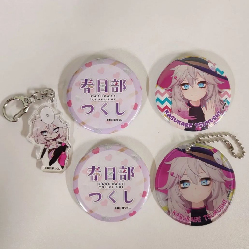 VTuber　春日部つくし　缶バッジ　キーホルダー　39個まとめ売り　痛バ Vtuber 春日部つくし 缶バッジ アクリルキーホルダー セット