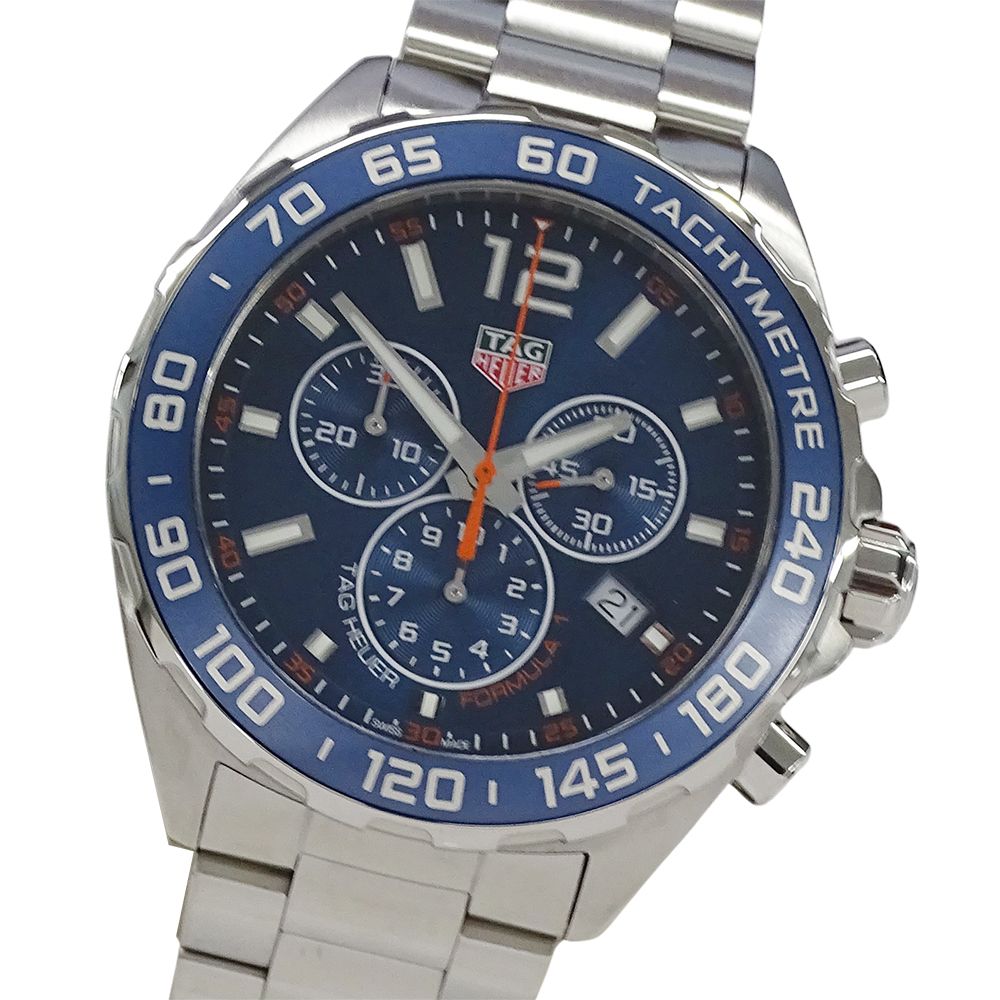 タグホイヤー TAG Heuer フォーミュラ1 CAZ1014 BA0842 時計 メンズ ブランド クロノグラフ デイト クオーツ QZ ステンレス SS シルバー ブルー 磨き済み