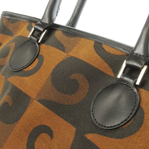 ピエールカルダン ショルダーバッグ キャンバス ロゴ 総柄 レザー ブラウン ピエールカルダン*ブラウン柄キャンバスバッグ -