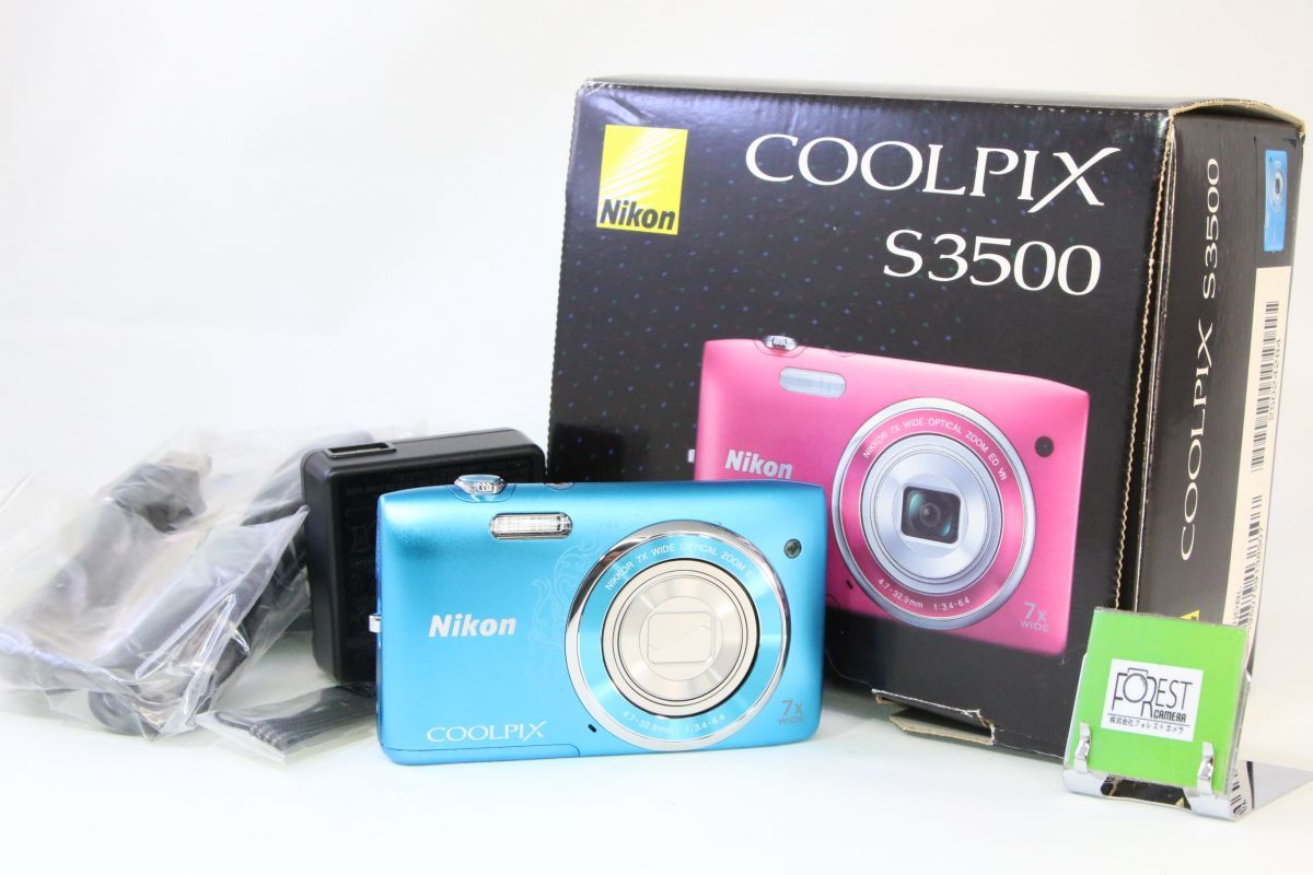 到着後即使える極上品□Nikon COOLPIX S3500 ﾌﾞﾙｰ□バッテリー