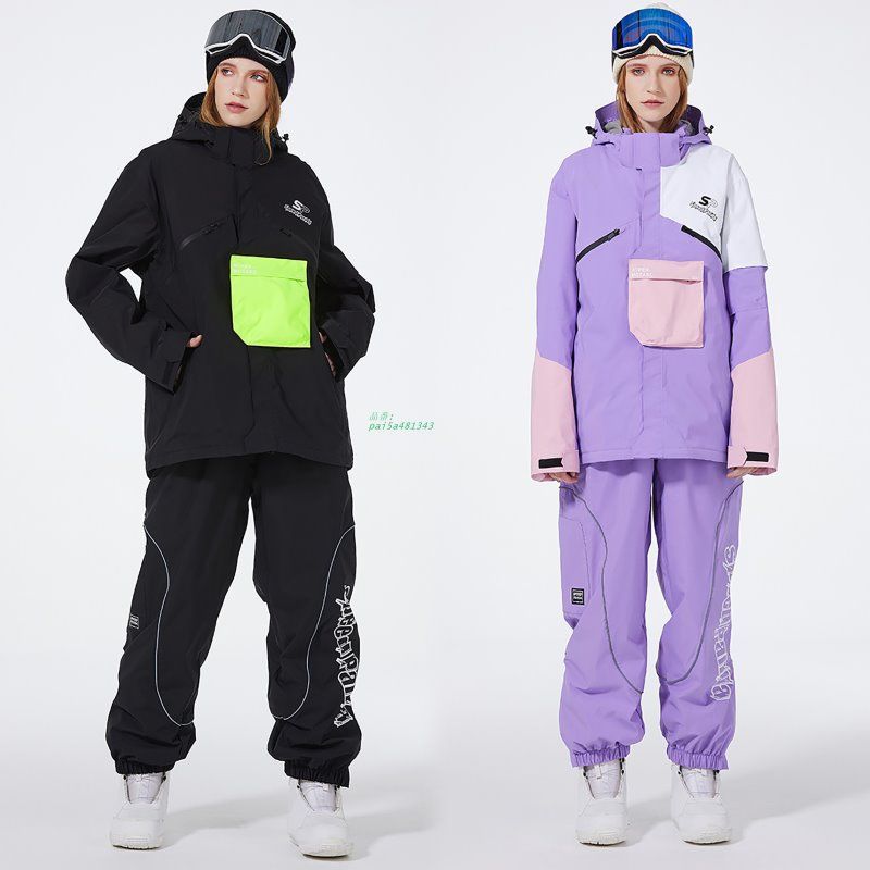 スキーウェア 上下セット メンズ レディース スノーボードウェア フード付き 防寒 スポーツウェア 雪遊び ジャケット パンツ スノーウェア スキー pai5a481343