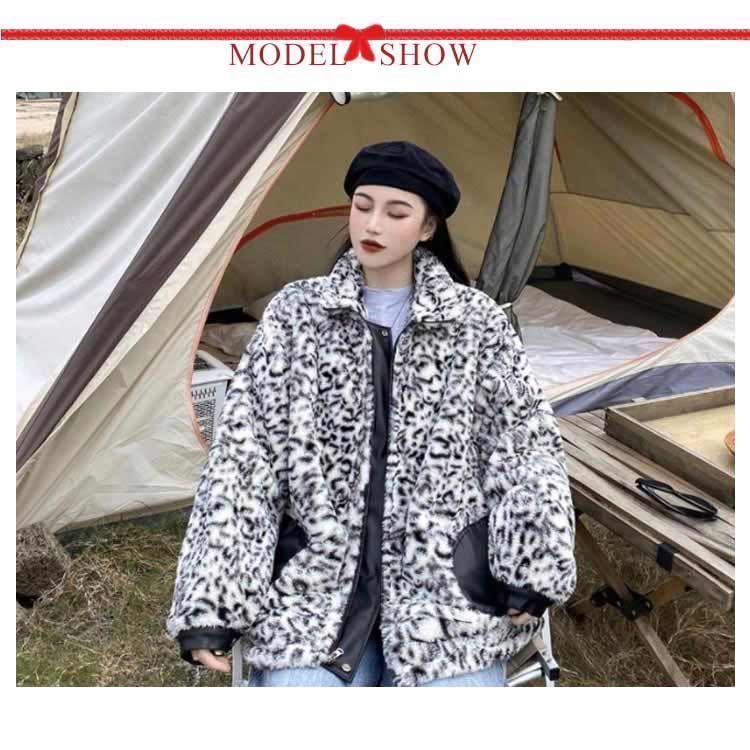 レザージャケット ファージャケット リバーシブル アウター 羽織 2way ヒョウ柄 レオパード ゆったり オーバーサイズ 長袖 ライダースジャケット ブルゾン 厚手 もこもこ 防寒 暖かい きれいめ chi3655 LLC-HASEGAWATOSO_COM