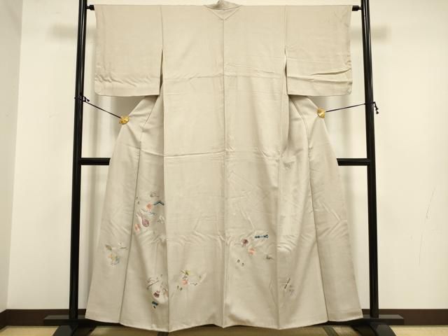 平和屋着物○上質な小紋 摺り型友禅 草花丸文 金彩 正絹 逸品 AAAT0219zg