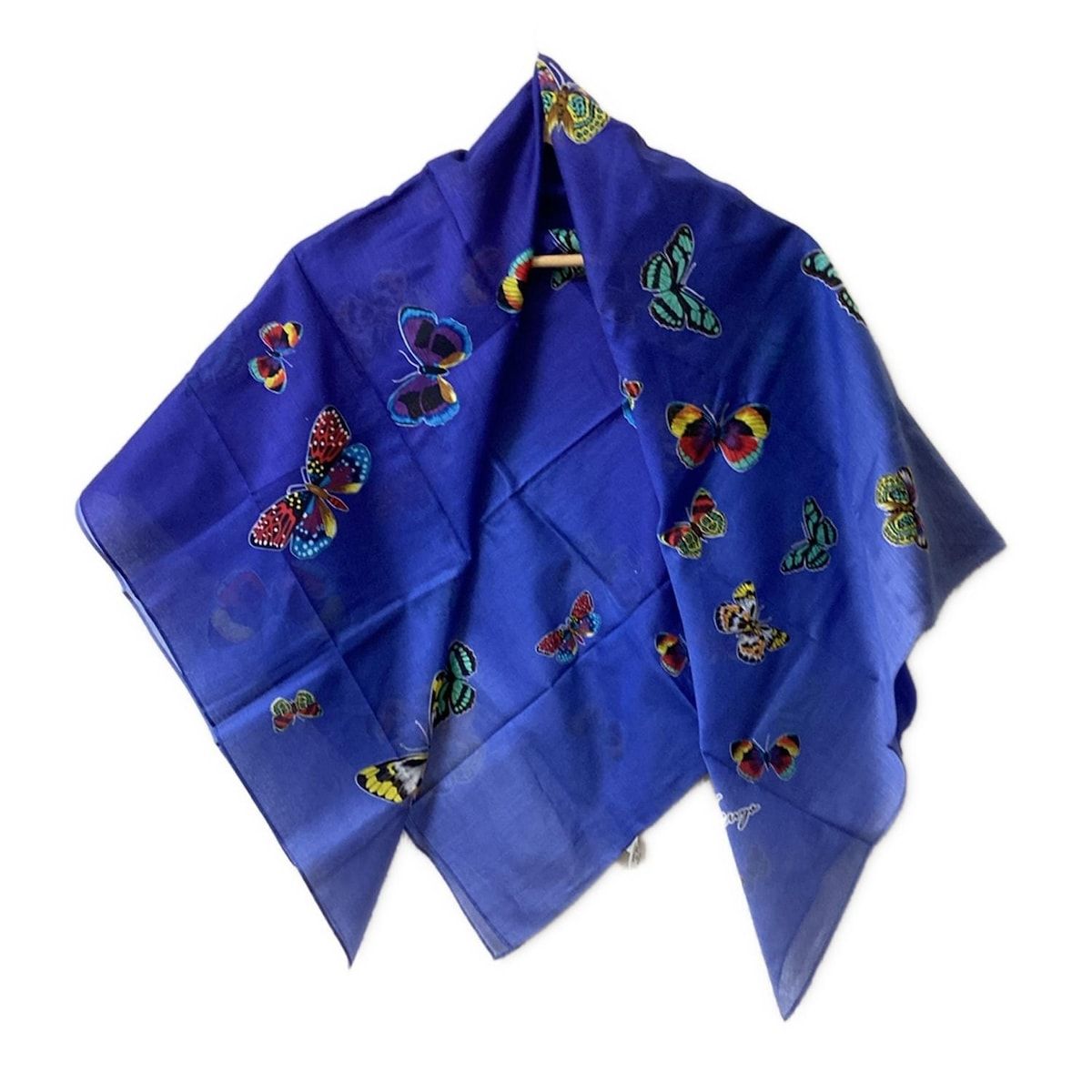 KENZO(ケンゾー) ストール(ショール) - ネイビー×マルチ バタフライ(蝶