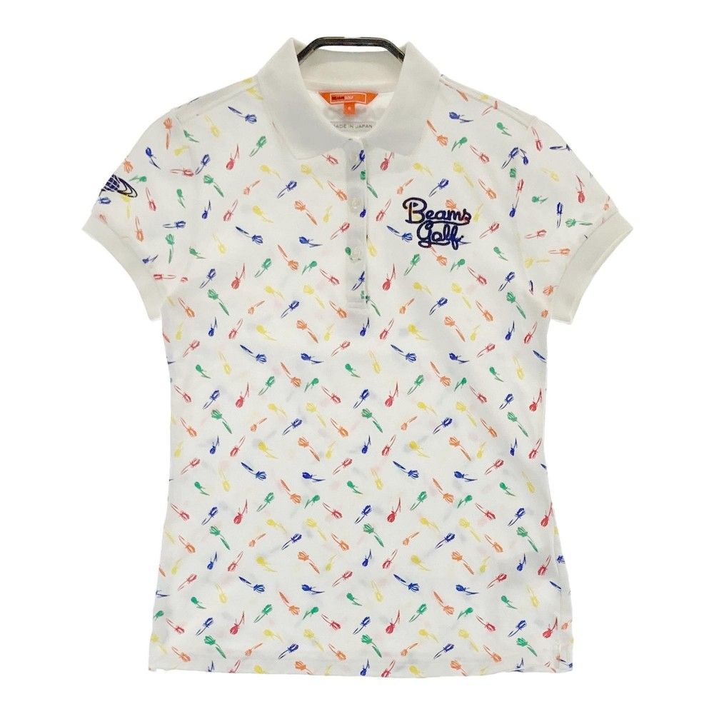 美品 BEAMS GOLF ビームス ゴルフ　半袖シャツ　Ｍ (ゴルフウェア) BEAMS GOLF ビームスゴルフ 半袖ポロシャツ ライトブルー ロゴ