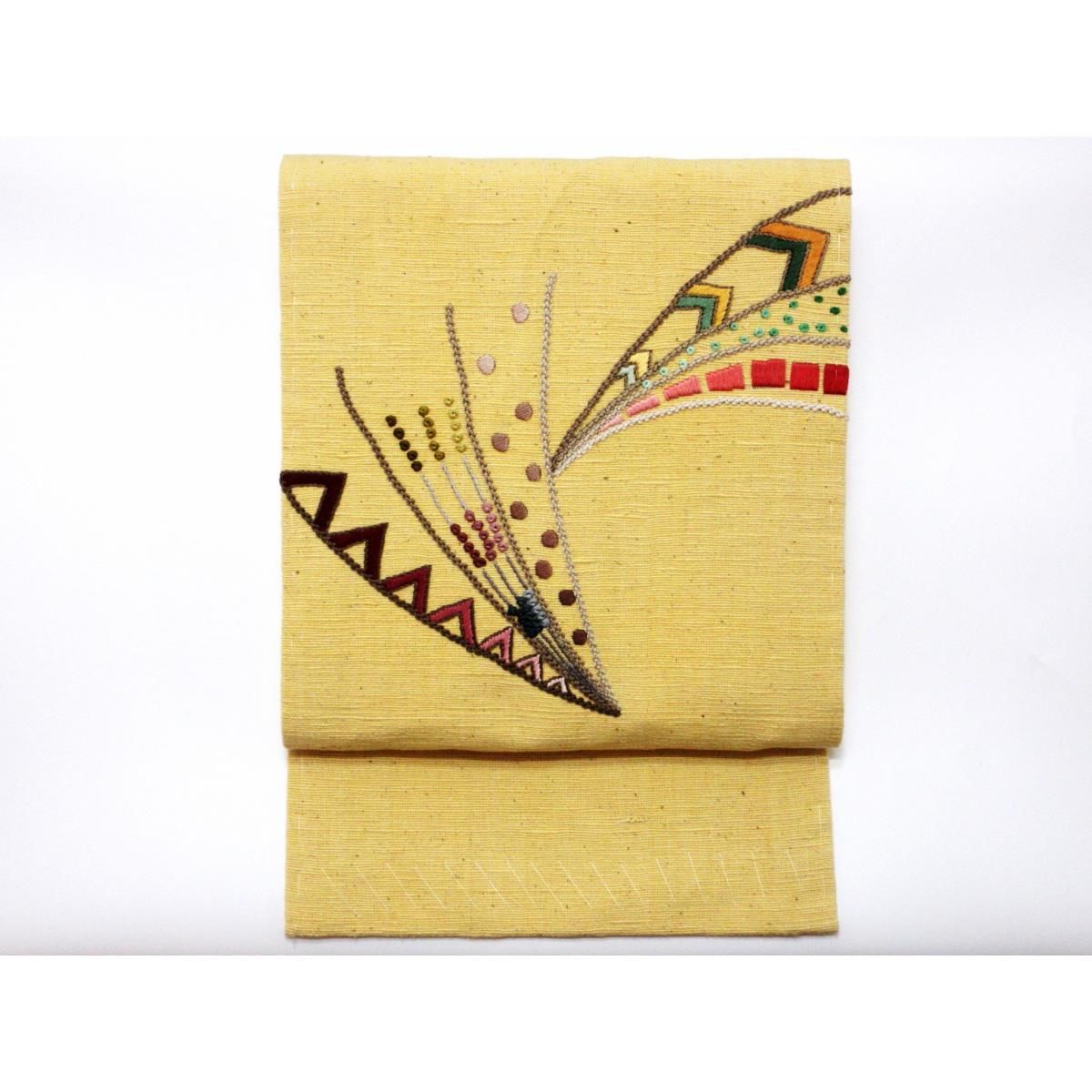 名古屋帯 紬織 刺繍加工 - メルカリ 