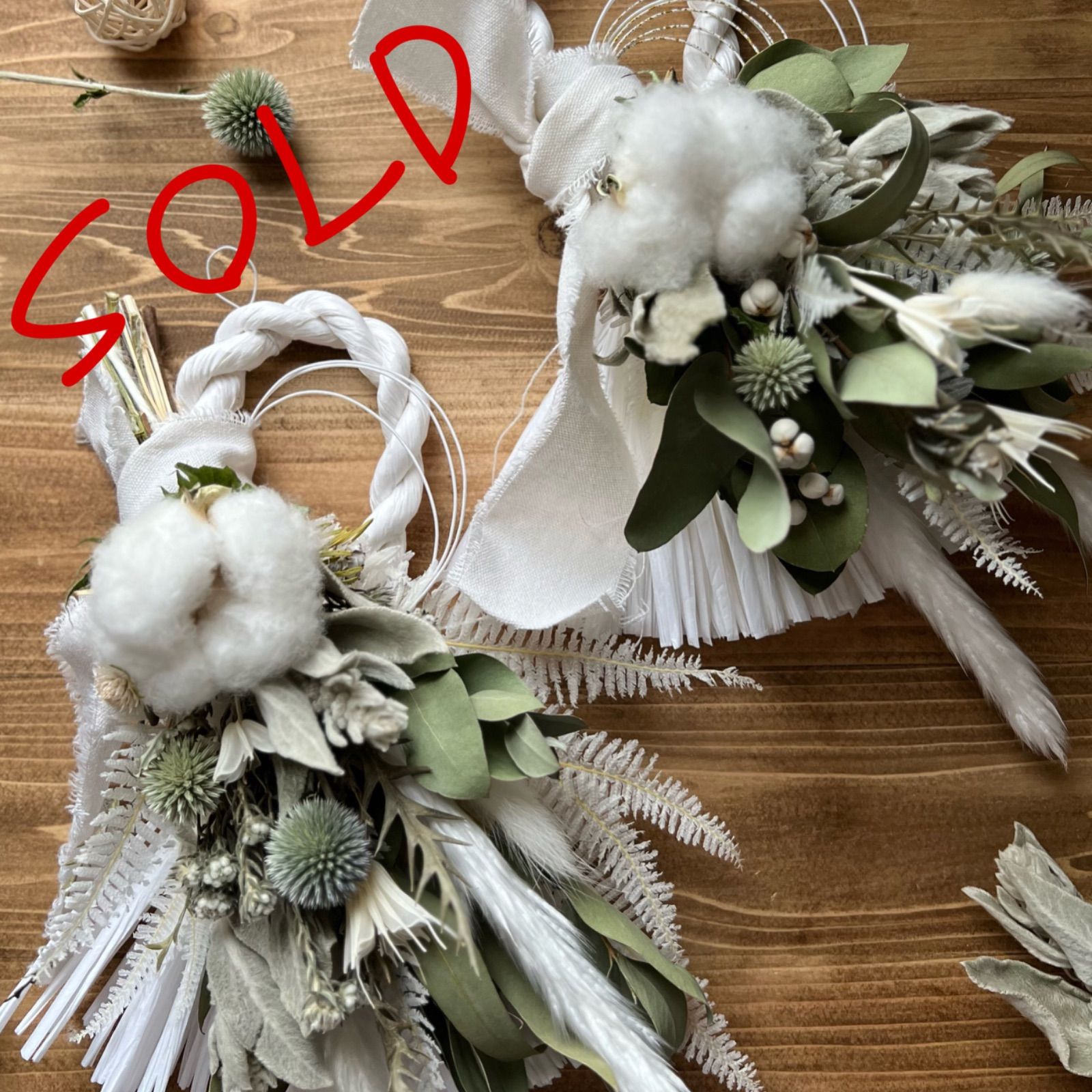 ドライフラワー しめ縄リース しめ縄スワッグ 2way しめ縄 正月飾り