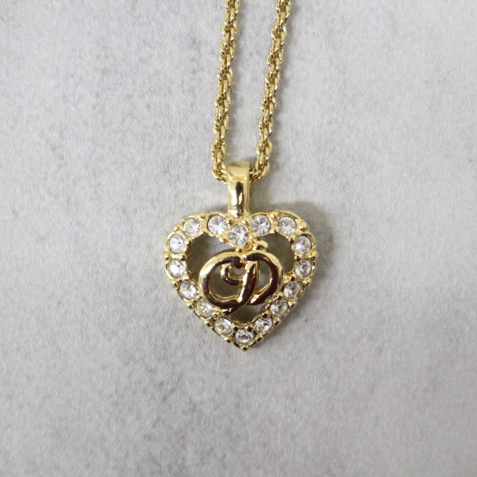 S018)【美品】Christian Dior ハート ネックレス ペンダント ライン