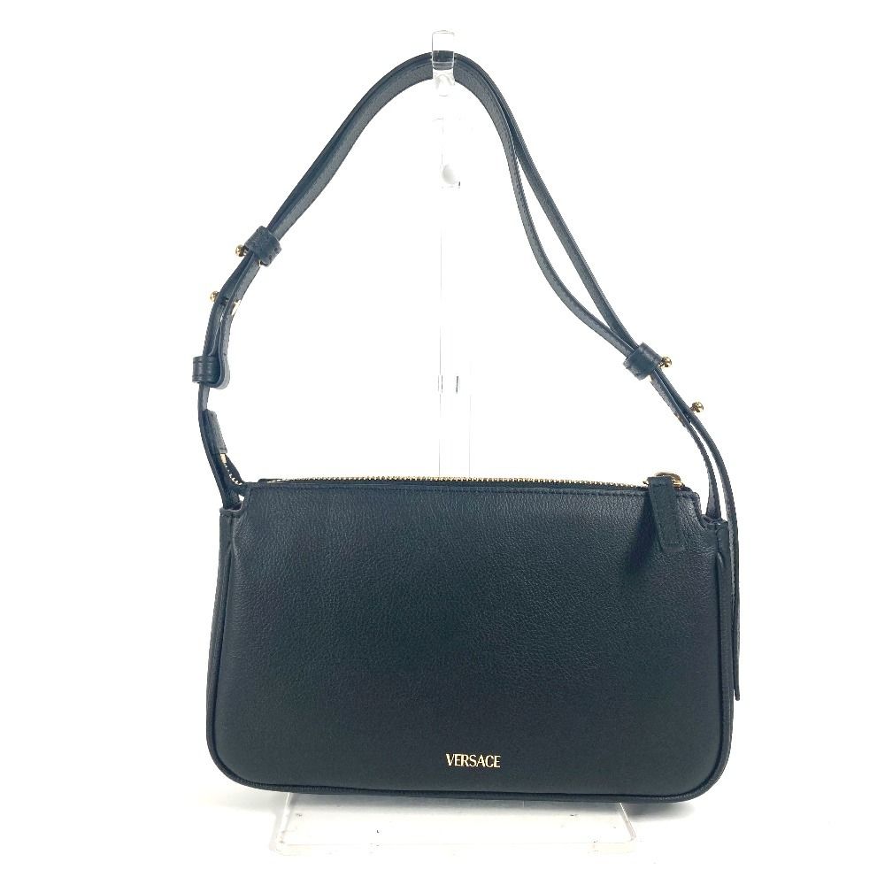 新品・未使用　VERSACE レザー ショルダーバッグ　ブラック　メデューサ VERSACE ヴェルサーチ ショルダーバッグ メデューサ ロゴ レザー