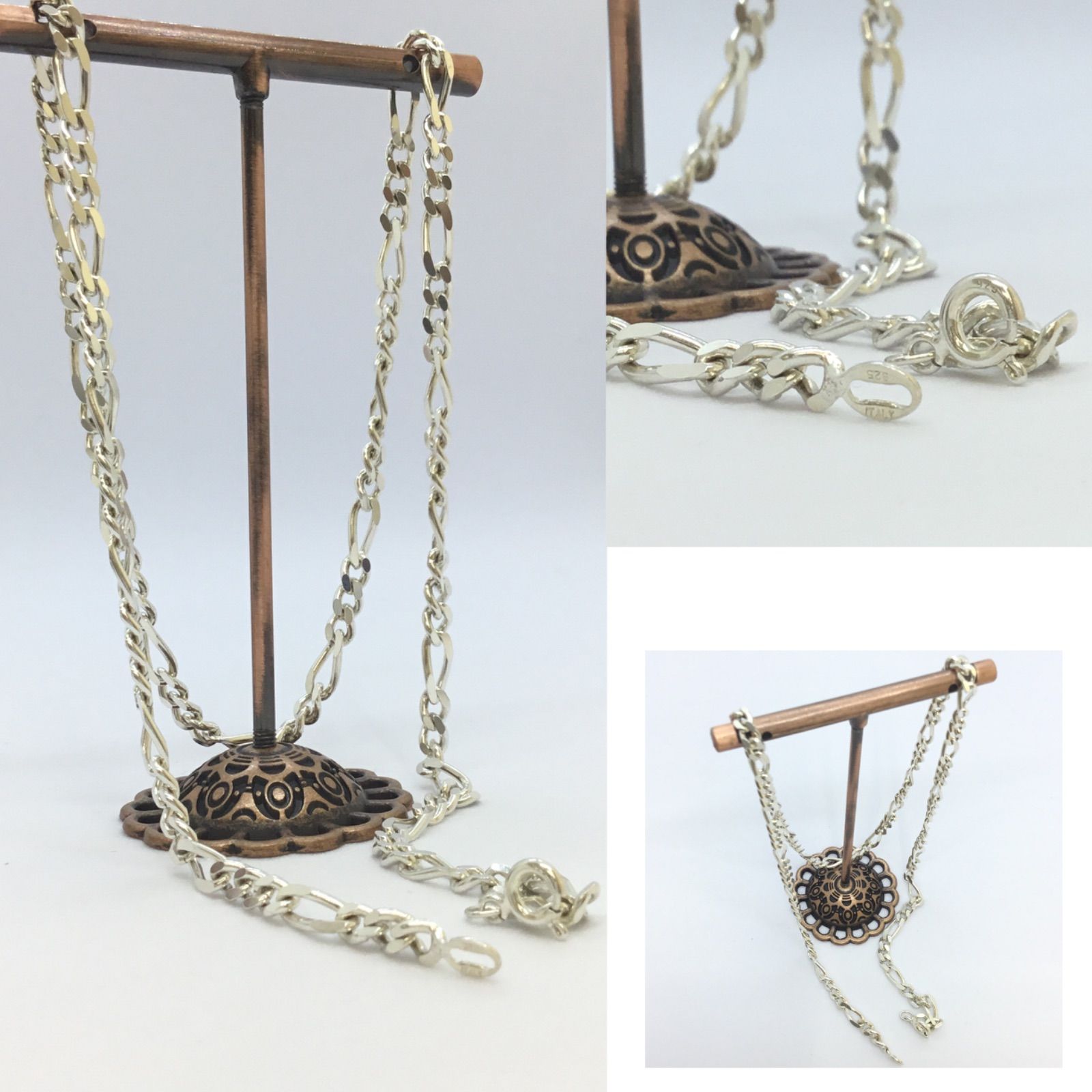 イタリア製 🔶 美品 ☆ 喜平 デザイン シルバーネックレス 48cm