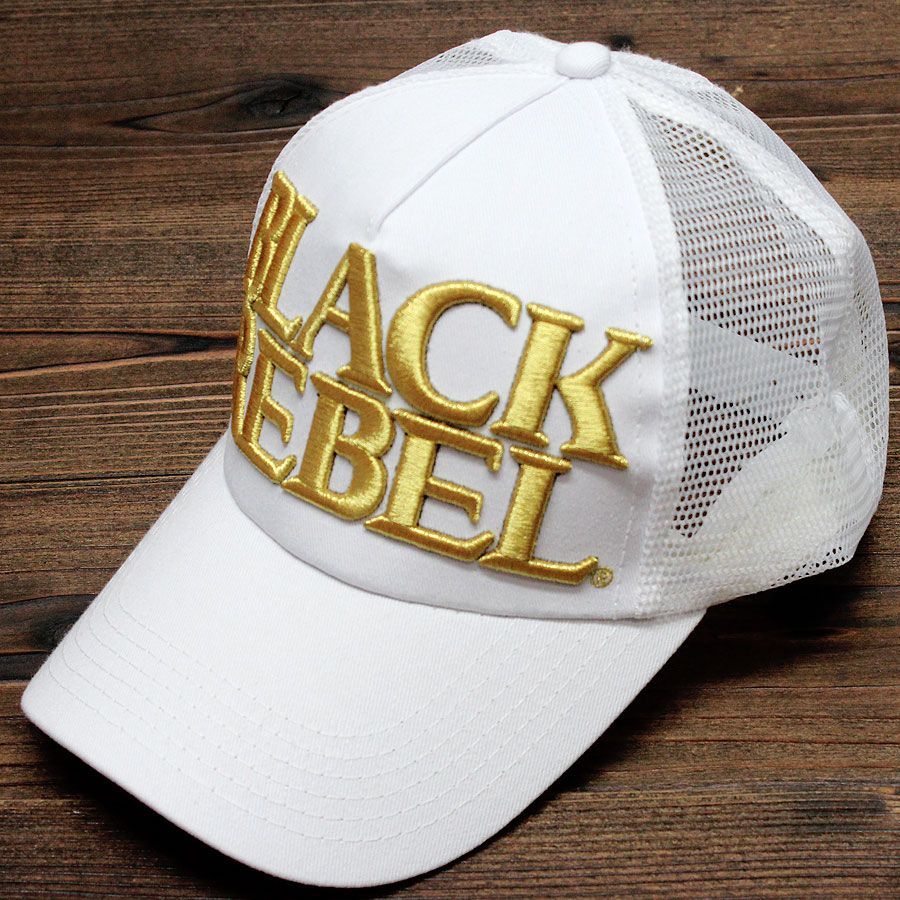帽子 cap 男女兼用 BLACK REBEL ブラックレーベル 白×ゴールド