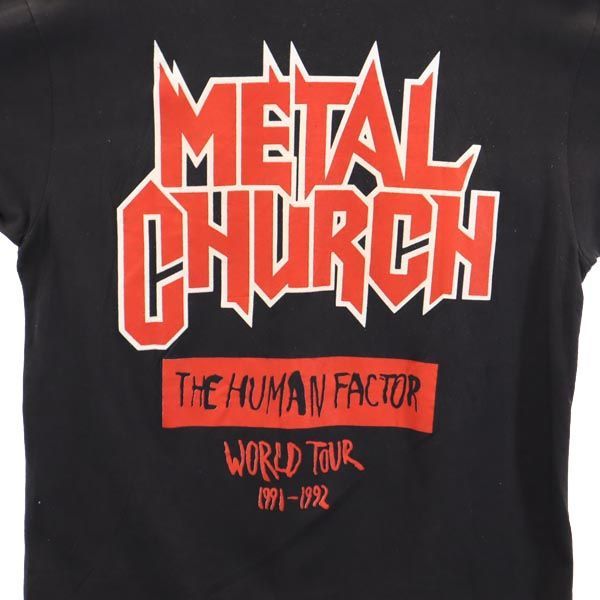 ヘインズ 90s オールド USA製 METAL CHURCH WORLD TOUR 1991-1992 半袖 Tシャツ L ブラック系 Hanes  メタルチャーチ バンT メンズ 【中古】 【230629】 メール便可