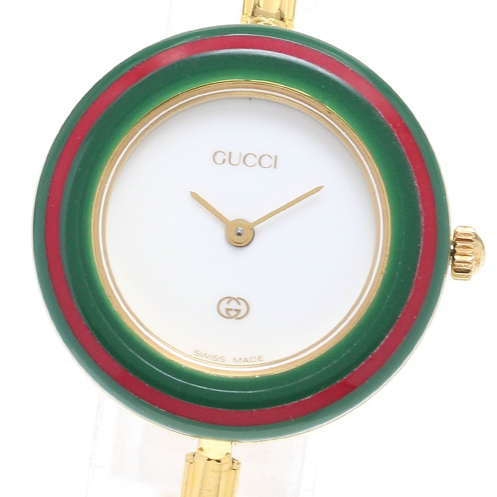 グッチ GUCCI 11/12 チェンジベゼル クォーツ レディース内箱付き_671529
