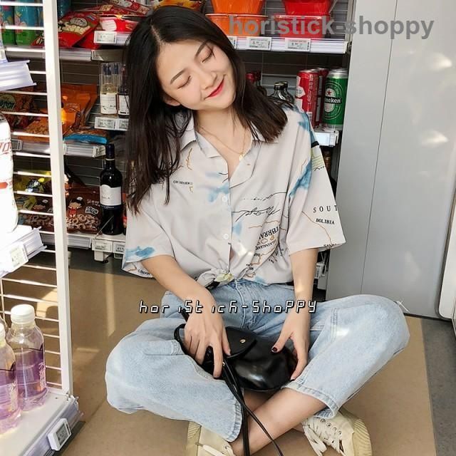 トップス ブラウス シフォンシャツ レディース 開襟シャツ シャツ 半袖 五分袖 ゆったり カジュアル レトロ 韓国 春 夏 フリーサイズ アロLYX目玉商品