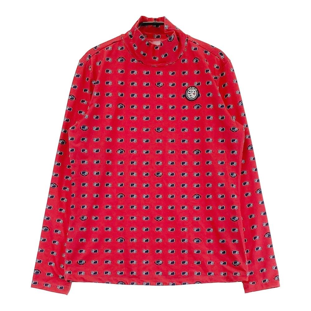 サイズ：M AND PER SE アンパスィ  ハイネック 長袖Tシャツ 総柄 レッド系 [240101396124]# ゴルフウェア レディース ストスト