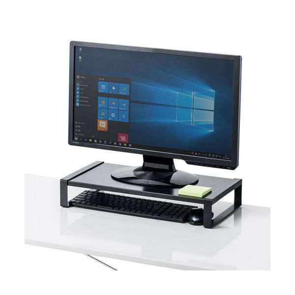 サンワサプライ スチール製机上ラック W500 ブラック MR-LC207BKN