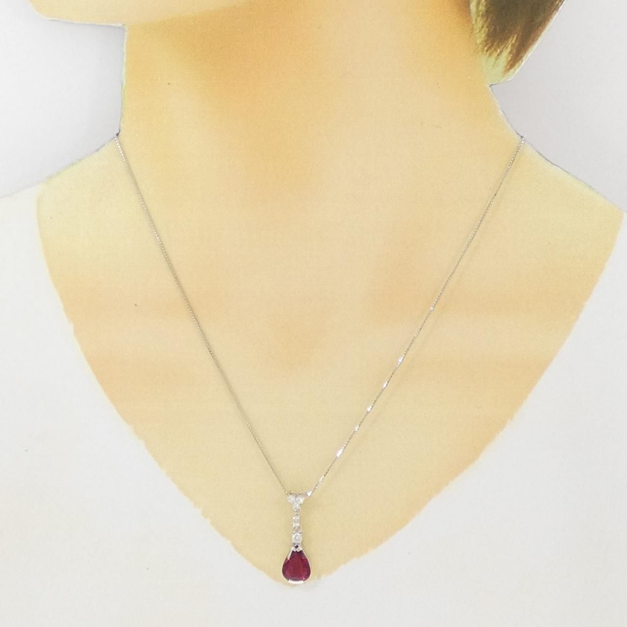 K18WG ルベライトトルマリン ネックレス 1.70CT - メルカリ 